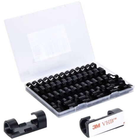 TRU COMPONENTS T24CA077 Support de câble autocollant TC-12888580 Plage de Ø du faisceau 5 à 9 mm noir 50 pc(s)