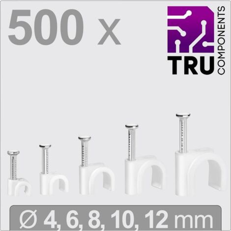 TRU COMPONENTS T24CA128 Cavalier TC-13448464 Plage de Ø du faisceau 2 à 12 mm blanc 500 pc(s)