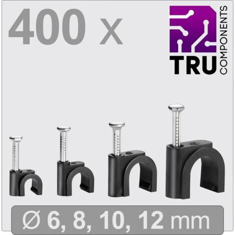 TRU COMPONENTS T24CA131 Cavalier TC-13448476 Plage de Ø du faisceau 3 à 12 mm noir 400 pc(s) Y859903