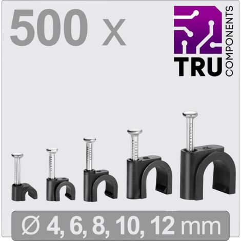 TRU COMPONENTS T24CA132 Cavalier TC-13448480 Plage de Ø du faisceau 2 à 12 mm noir 500 pc(s) Y859573
