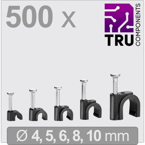 TRU COMPONENTS T24CA133 Cavalier TC-13448484 Plage de Ø du faisceau 2 à 10 mm noir 500 pc(s) Y859593