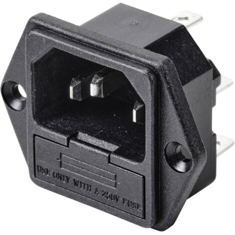 TRU COMPONENTS TC-10088368 Connectique pour appareils réfrigérants C14 embase mâle verticale Nombre total de pôles: 3 10 A noir 1 pc(s) S557052