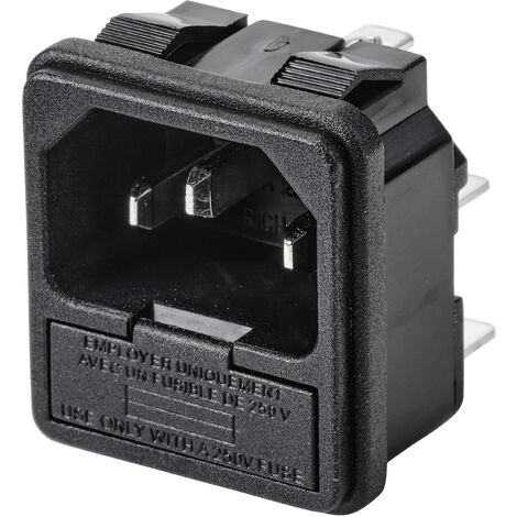 TRU COMPONENTS TC-10088372 Connectique pour appareils réfrigérants C14 embase mâle verticale Nombre total de pôles: 3 10 A noir 1 pc(s) S557022