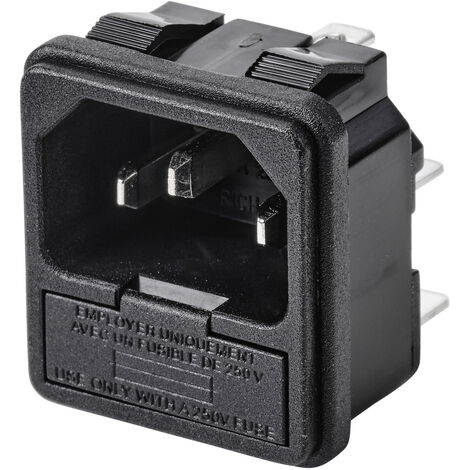 TRU COMPONENTS TC-10088372 Kaltgeräte-Steckverbinder C14 Stecker, Einbau vertikal Gesamtpolzahl: 3 1