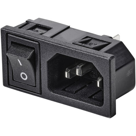TRU COMPONENTS TC-10088392 Kaltgeräte-Steckverbinder C14 Stecker, Einbau vertikal Gesamtpolzahl: 3 1