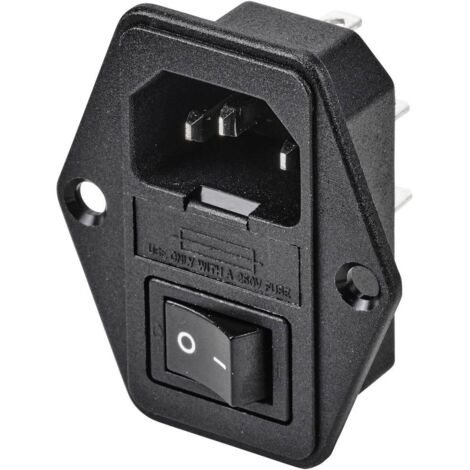 TRU COMPONENTS TC-10088400 Connettore IEC C14 Spina verticale Tot poli: 3 10 A Nero 1 pz.