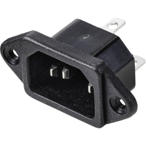 TRU COMPONENTS TC-10088412 Connectique pour appareils réfrigérants C14 embase mâle Nombre total de pôles: 3 10 A noir 1 pc(s) S559722