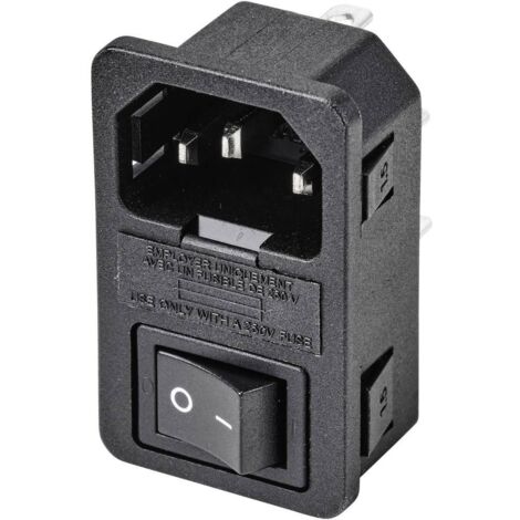 TRU COMPONENTS TC-10088420 Connectique pour appareils réfrigérants C14 embase mâle verticale Nombre total de pôles: 3 10 A noir 1 pc(s) S559732