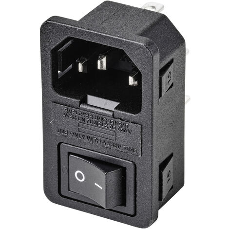 TRU COMPONENTS TC-10088420 Kaltgeräte-Steckverbinder C14 Stecker, Einbau vertikal Gesamtpolzahl: 3 1