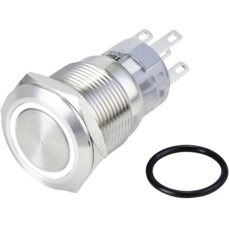 TRU COMPONENTS TC-10090940 LAS1-AGQ-11E/W/24V/S Pulsante antivandalo 250 V/AC 3 A 1 x On / (On) Momentaneo Bianco IP65