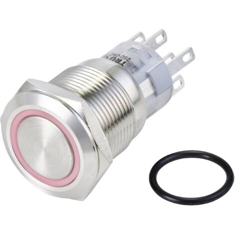 TRU COMPONENTS TC-10090976 LAS1-AGQ-22ZE/R/24V/S Bouton-poussoir antivandalisme 250 V/AC 3 A 2 x On/On à accrochage rouge IP65 1 pc(s) S554112