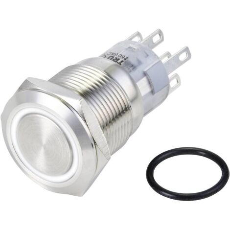 TRU COMPONENTS TC-10090988 LAS1-AGQ-22ZE/W/24V/S Bouton-poussoir antivandalisme 250 V/AC 3 A 2 x On/On à accrochage blanc IP65 1 pc(s) S554142
