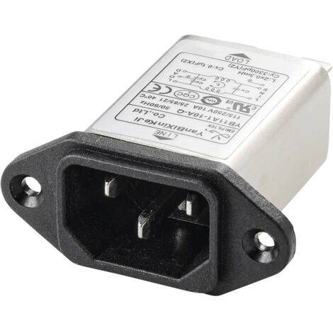 TRU COMPONENTS TC-10101440 Filtre d'alimentation avec connecteur femelle pour appareil 250 V/AC 10 A 0.3 mH (L x l x H) 58 x 50 x 22.8 mm 1 pc(s) S532872