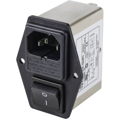 TRU COMPONENTS TC-10101524 Filtre d'alimentation avec connecteur femelle pour appareil, avec interrupteur 250 V/AC 4 A