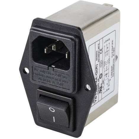 TRU COMPONENTS TC-10101524  Netzfilter mit Kaltgerätebuchse, mit Schalter 250 V/AC 4 A 1.2 mH  1 St.