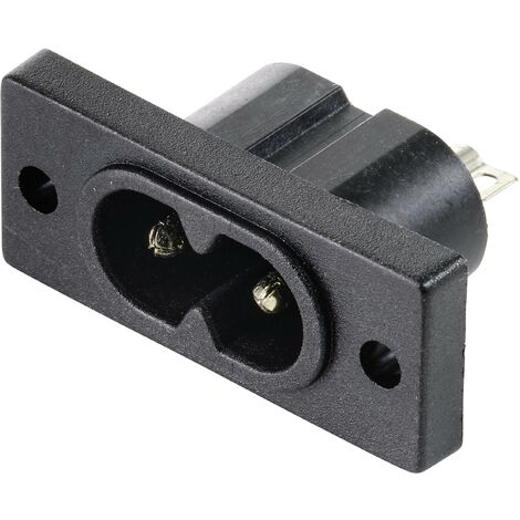 TRU COMPONENTS TC-10475836 Connectique pour appareils réfrigérants C8 embase mâle verticale Nombre total de pôles: 2 2.5 A noir 1 pc(s) X960302