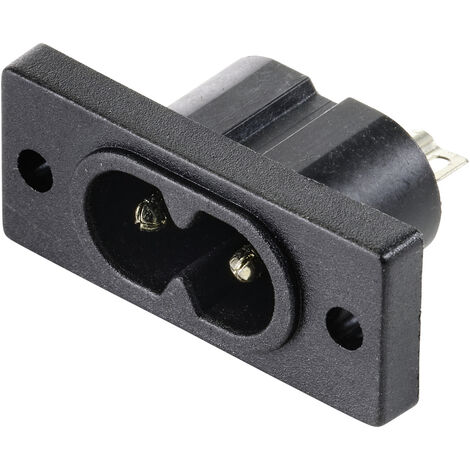 TRU COMPONENTS TC-10475836 Kaltgeräte-Steckverbinder C8 Stecker, Einbau vertikal Gesamtpolzahl: 2 2.