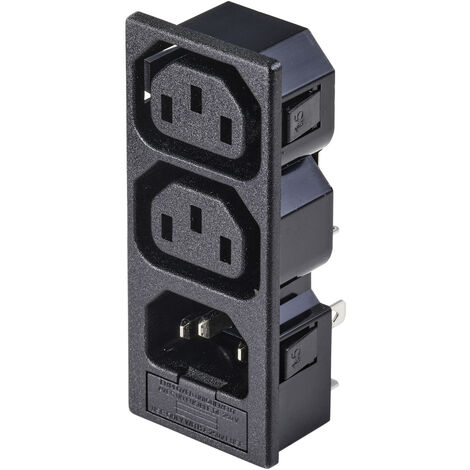 TRU COMPONENTS TC-10475852 Kaltgeräte-Steckverbinder C13, C14 Buchse, Einbau vertikal, Stecker, Einb