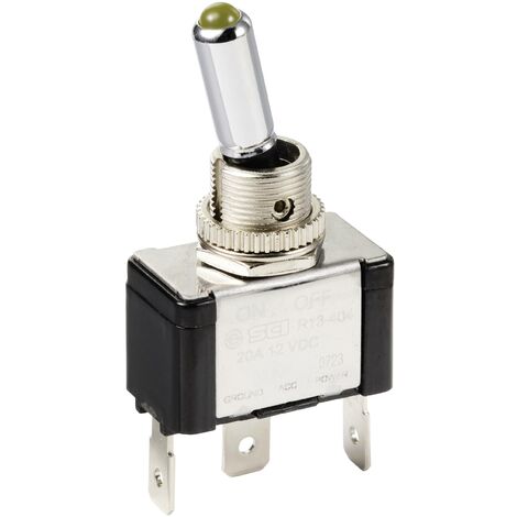 TRU COMPONENTS TC-11193836 Interrupteur à levier 12 V/DC 20 A 1 x Off/On à accrochage 1 pc(s) D061302