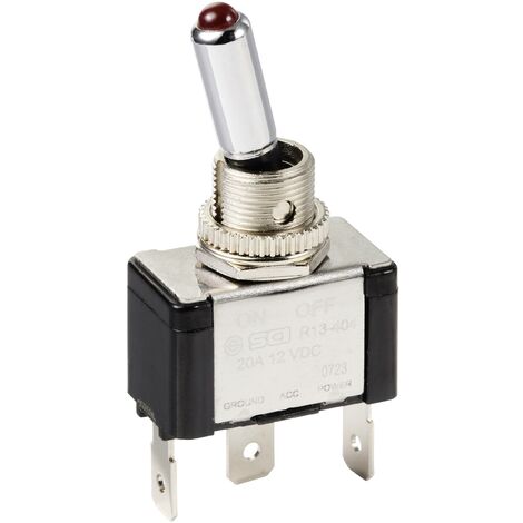 TRU COMPONENTS TC-11193840 Interrupteur à levier 12 V/DC 20 A 1 x Off/On à accrochage 1 pc(s) D061872