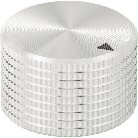 TRU COMPONENTS TC-11613812  Drehknopf mit Knopfmarkierung Silber (Ø x H) 25 mm x 16 mm Aluminium 1 S