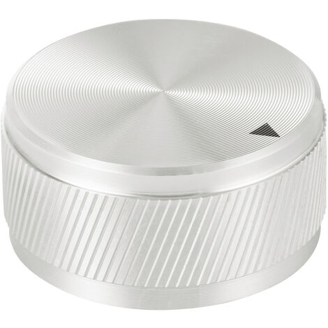 TRU COMPONENTS TC-11613824  Drehknopf mit Knopfmarkierung Silber (Ø x H) 34 mm x 17 mm Aluminium 1 S