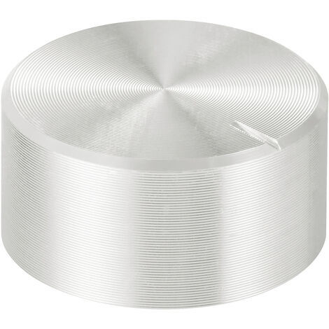 TRU COMPONENTS TC-11613828  Drehknopf mit Knopfmarkierung Silber (Ø x H) 20 mm x 10 mm Aluminium, Pl