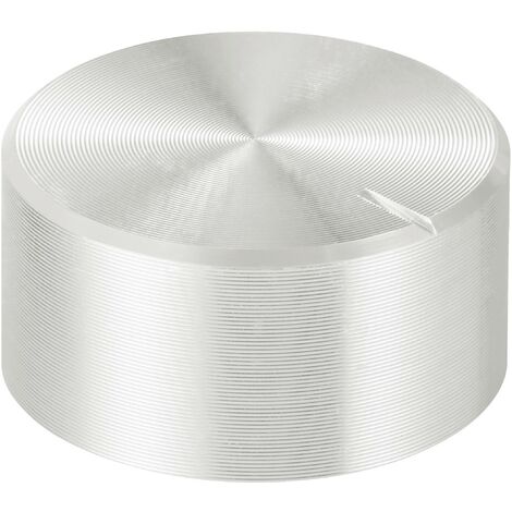 TRU COMPONENTS TC-11613828 Tête de bouton rotatif avec marquage argent (Ø x H) 20 mm x 10 mm aluminium, plastique 1 pc(s) R721342