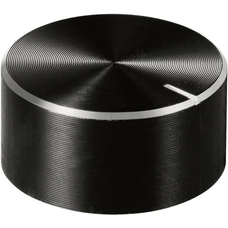 TRU COMPONENTS TC-11613832  Drehknopf mit Knopfmarkierung Schwarz (Ø x H) 20 mm x 10 mm Aluminium, P