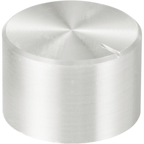 TRU COMPONENTS TC-11613836  Drehknopf mit Knopfmarkierung Silber (Ø x H) 20 mm x 13 mm Aluminium, Pl