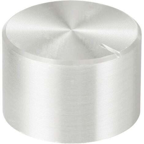 TRU COMPONENTS TC-11613836 Tête de bouton rotatif avec marquage argent (Ø x H) 20 mm x 13 mm aluminium, plastique 1 pc(s) R721302
