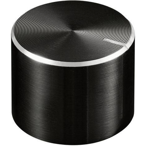 TRU COMPONENTS TC-11613872  Drehknopf mit Knopfmarkierung Schwarz (Ø x H) 17 mm x 13 mm Aluminium, P