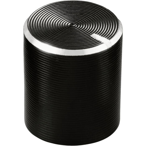 TRU COMPONENTS TC-11613884  Drehknopf mit Knopfmarkierung Schwarz (Ø x H) 10 mm x 11 mm Aluminium, P