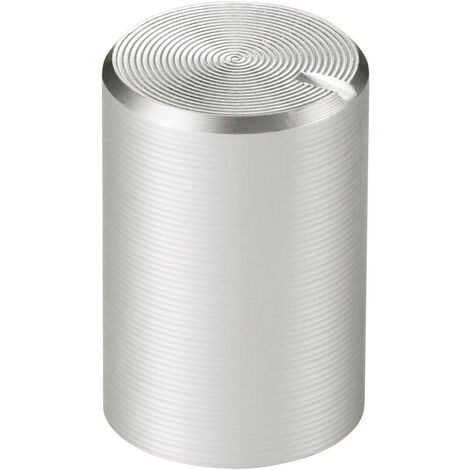 TRU COMPONENTS TC-11613900  Drehknopf mit Knopfmarkierung Silber (Ø x H) 10 mm x 15 mm Aluminium, Pl