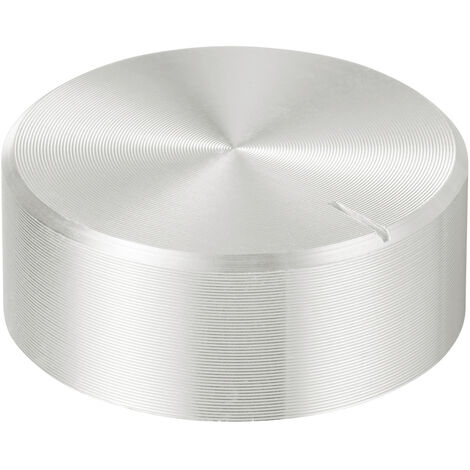 TRU COMPONENTS TC-11696464  Drehknopf mit Knopfmarkierung Silber (Ø x H) 25 mm x 10 mm Aluminium, Pl