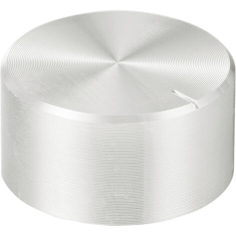 TRU COMPONENTS TC-11696476  Drehknopf mit Knopfmarkierung Silber (Ø x H) 25 mm x 13 mm Aluminium, Pl