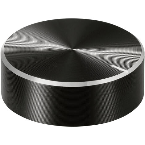 TRU COMPONENTS TC-11696488  Drehknopf mit Knopfmarkierung Schwarz (Ø x H) 29 mm x 10 mm Aluminium, P