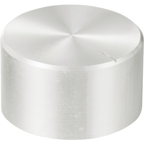 TRU COMPONENTS TC-11696504 Drehknopf mit Knopfmarkierung Silber (Ø x H) 30 mm x 17 mm Aluminium, Pl