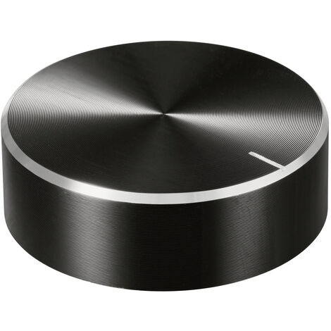 TRU COMPONENTS TC-11696516  Drehknopf mit Knopfmarkierung Schwarz (Ø x H) 40 mm x 13 mm Aluminium, P
