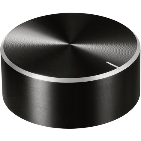TRU COMPONENTS TC-11696532  Drehknopf mit Knopfmarkierung Schwarz (Ø x H) 48 mm x 19 mm Aluminium, P
