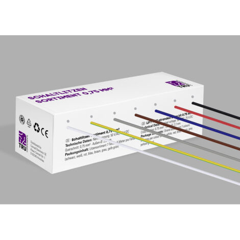TRU COMPONENTS TC-12112364 Litze    0.75 mm² Schwarz, Weiß, Rot, Blue, Braun, Grau, Gelb-Grün 1 Set