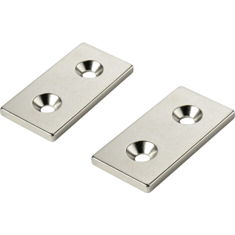 TRU COMPONENTS TC-12250652 Permanent-Magnet Rechteckig (L x B x H) 40 x 20 x 5 mm  M4  Grenztemperat