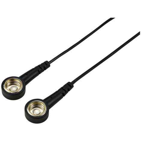 TRU COMPONENTS TC-12356296 ESD-Erdungskabel  Schwarz 2.40 m Druckknopf 10 mm, Druckknopf 10 mm