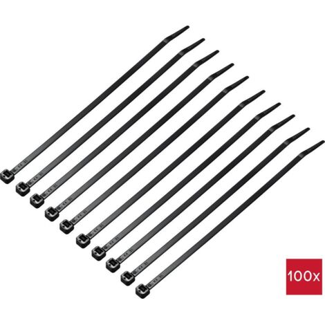 TRU COMPONENTS TC-12523668 Serre-câble 200 mm 4.6 mm noir 100 pc(s) Q270943