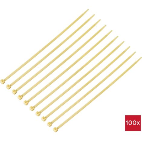 TRU COMPONENTS TC-12523712 Serre-câble 300 mm 4.8 mm marron clair pour les applications à haute température 100 pc(s)