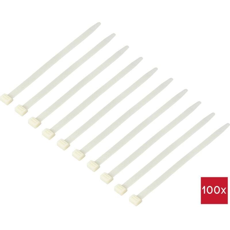 Tru Components - TC-12533312 Serre-câble 280 mm 12.7 mm blanc naturel hvac 100 pc(s)
