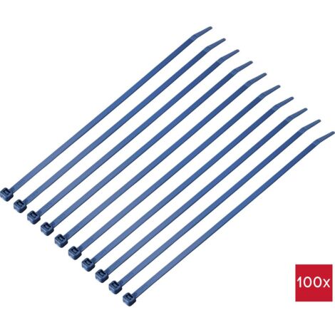 TRU COMPONENTS TC-12533352 Serre-câble 250 mm 4.8 mm bleu Métal détectable 100 pc(s) Q222263