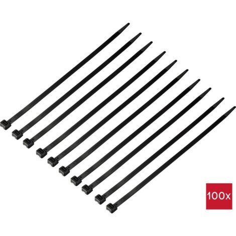 TRU COMPONENTS TC-12533364 Serre-câble 300 mm 7.6 mm noir 100 pc(s) Q222193