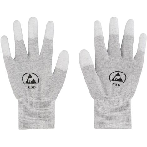 TRU COMPONENTS TC-12539840 Gants ESD gris clair Taille du vêtement: S 1 paire(s) Q210873