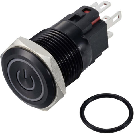 TRU COMPONENTS TC-12647440  Drucktaster 250 V/AC 3 A 1 x Aus/(Ein) IP65 Rot tastend Aluminium, eloxi